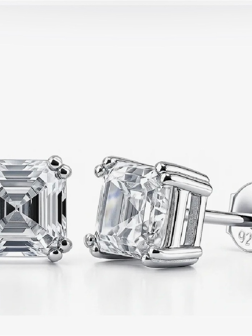 Berricle White Cubic Zirconia Stud Earrings 925 s